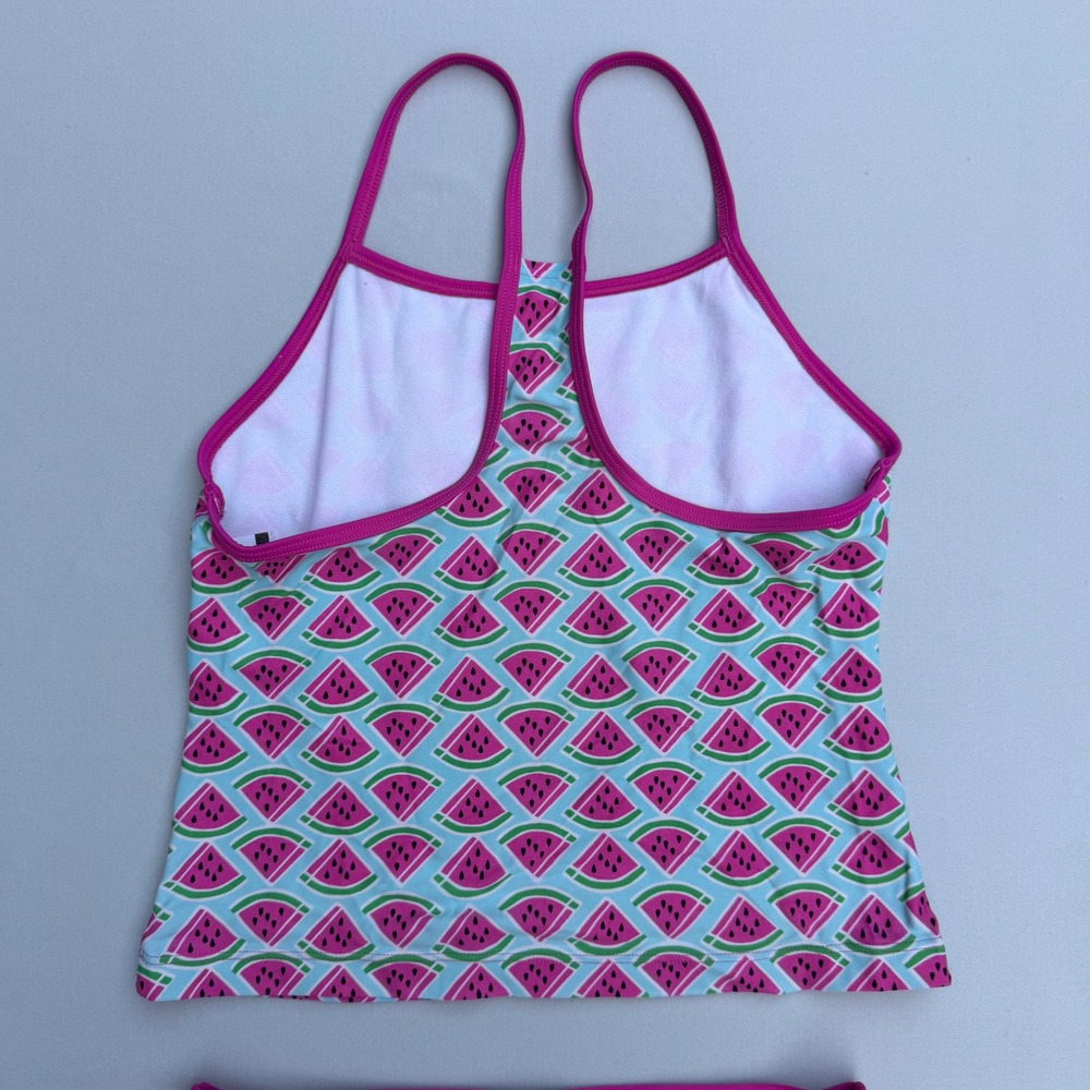Speedo Tankini Set Watermelon Print Pink Blue Sporty Summer Fruitcore Sz 14 - Picture 11 of 15